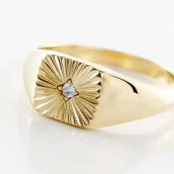 Histoire d'Or Chevaliere Plaqué Or Erditse Oxyde De Zirconium