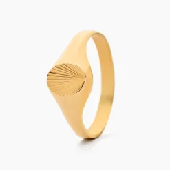 Histoire d'Or Chevaliere Solarium Or Jaune Ovale Soleil