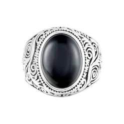 Histoire d'Or Chevaliere Zayn Acier Inoxydable Blanc Verre