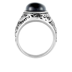 Histoire d'Or Chevaliere Zayn Acier Inoxydable Blanc Verre