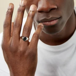 Histoire d'Or Chevalière Amaurie Argent Blanc Onyx