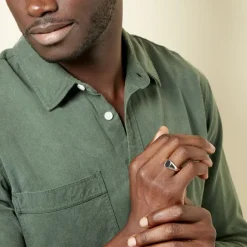 Histoire d'Or Chevalière Amaurie Argent Blanc Onyx