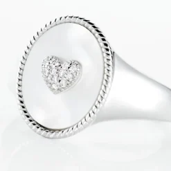 Histoire d'Or Chevalière Aracely Argent Blanc Nacre Oxyde De Zirconium