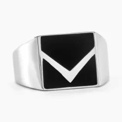 Chevalière Argent Blanc Christoffer Email-Histoire d'Or Hot