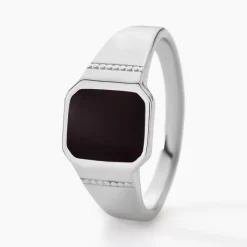 Histoire d'Or Chevalière Argent Blanc Djulian Email