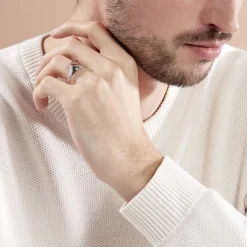 Histoire d'Or Chevalière Argent Blanc Sami