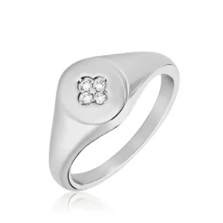 Histoire d'Or Chevalière Audie Argent Blanc Oxyde De Zirconium
