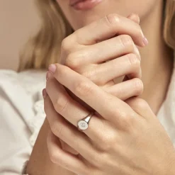 Histoire d'Or Chevalière Audie Argent Blanc Oxyde De Zirconium