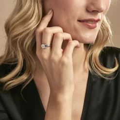 Histoire d'Or Chevalière Chesley Argent Blanc Oxyde De Zirconium