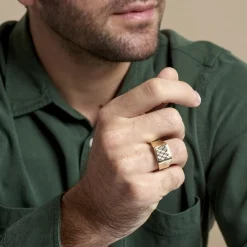 Histoire d'Or Chevalière Chus Or Jaune