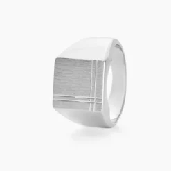 Histoire d'Or Chevalière Cillian Argent Blanc