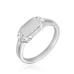 Histoire d'Or Chevalière Darian Argent Blanc