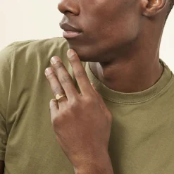 Histoire d'Or Chevalière Deimos Ovale Diamantee Soleil Or Jaune