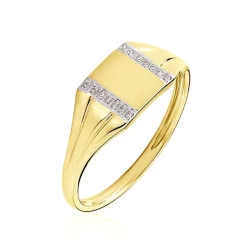 Chevalière Earl Or Jaune Diamant-Histoire d'Or Hot