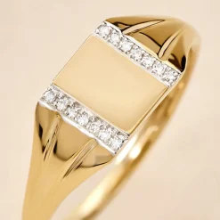 Chevalière Earl Or Jaune Diamant-Histoire d'Or Hot