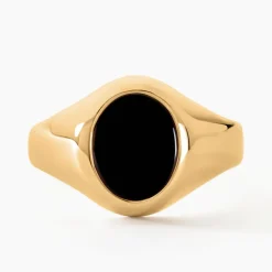 Histoire d'Or Chevalière Gerolt Ovale Or Jaune Onyx