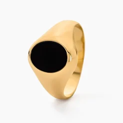 Histoire d'Or Chevalière Gerolt Ovale Or Jaune Onyx