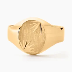 Histoire d'Or Chevalière Gerrard Ovale Diamantee Soleil Or Jaune