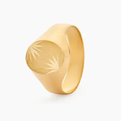 Histoire d'Or Chevalière Gerrard Ovale Diamantee Soleil Or Jaune