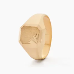 Histoire d'Or Chevalière Gregg Carree Diamantee Soleil Or Jaune