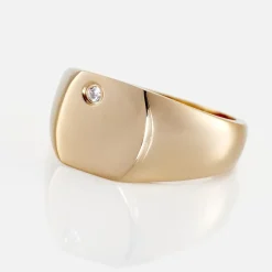 Histoire d'Or Chevalière Hide Plaqué Or Oxyde De Zirconium