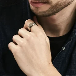 Chevalière Lord Acier Bicolore Diamant-JOURDAN Clearance