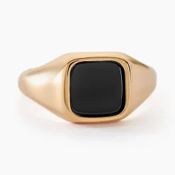 Chevalière Kauai Plaqué Or Jaune Pierre De Synthese-Histoire d'Or Hot