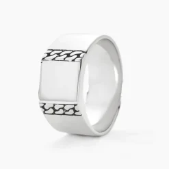 Histoire d'Or Chevalière Luka Argent Blanc