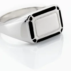 Histoire d'Or Chevalière Manny Argent Blanc