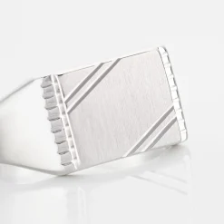 Chevalière Matthieu Argent Blanc-Histoire d'Or