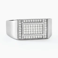 Histoire d'Or Chevalière Owena Argent Blanc Oxyde De Zirconium