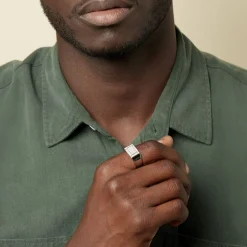 Histoire d'Or Chevalière Owena Argent Blanc Oxyde De Zirconium