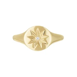 Chevalière Plaqué Or Crepinien Oxyde De Zirconium-Histoire d'Or Clearance