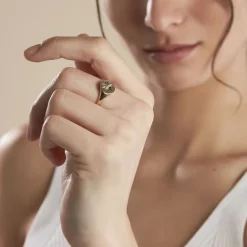 Chevalière Plaqué Or Crepinien Oxyde De Zirconium-Histoire d'Or Clearance