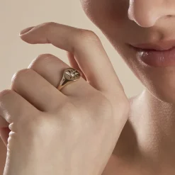 Chevalière Plaqué Or Crepinien Oxyde De Zirconium-Histoire d'Or Clearance