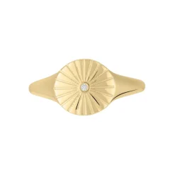 Histoire d'Or Chevalière Plaqué Or Florenz Oxyde De Zirconium