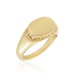 Histoire d'Or Chevalière Plaqué Or Jaune Nail