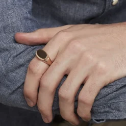 Histoire d'Or Chevalière Plaqué Or Jaune Nail