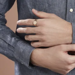 Histoire d'Or Chevalière Plaqué Or Jaune Hadrian