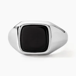 Histoire d'Or Chevalière Renelia Argent Blanc Blanc Onyx