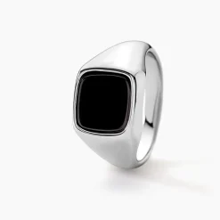 Histoire d'Or Chevalière Renelia Argent Blanc Blanc Onyx