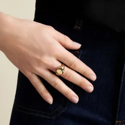 Chevalière Sabadell Acier Jaune-Histoire d'Or