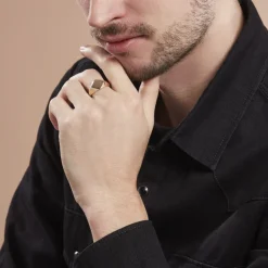 Chevalière Sebastiano Plaqué Or Jaune-Histoire d'Or New