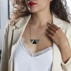 Histoire d'Or Collier Acier Blanc Sunshine