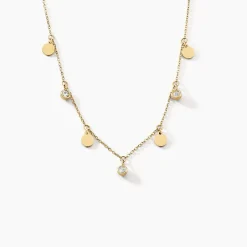 Histoire d'Or Collier Acier Doré Cristal