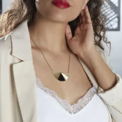 Histoire d'Or Collier Acier Dore Sunshine