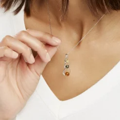 Histoire d'Or Collier Agneta Argent Blanc Ambre