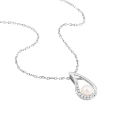 Histoire d'Or Collier Akiko Argent Blanc Perle De Culture Et Oxyde De Zirconium