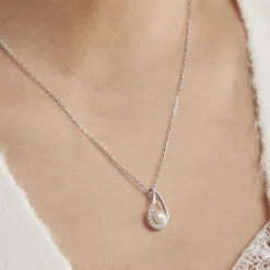 Histoire d'Or Collier Akiko Argent Blanc Perle De Culture Et Oxyde De Zirconium