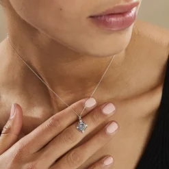 Collier Amance Or Blanc Topaze Et Oxyde De Zirconium-Histoire d'Or New